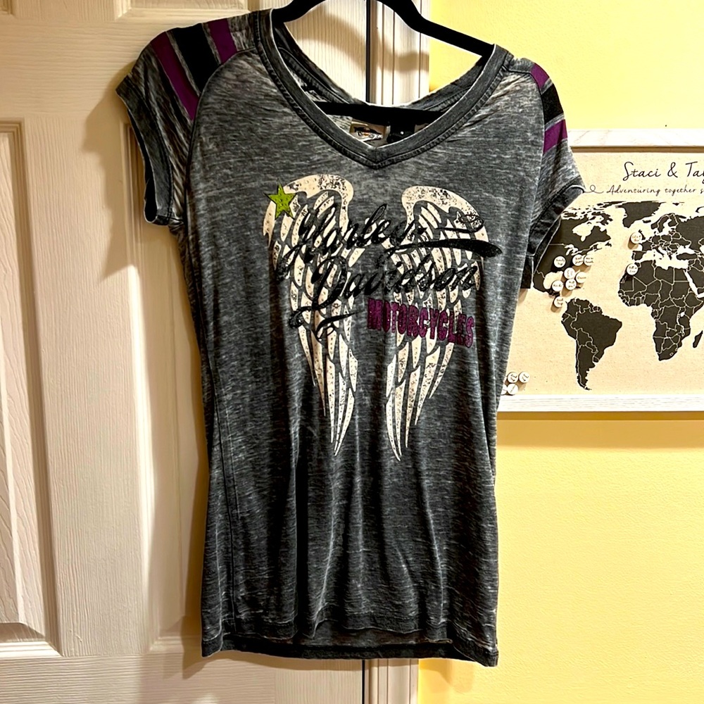 Harley Davidson Size Small Womens V-Neck T-Shirt